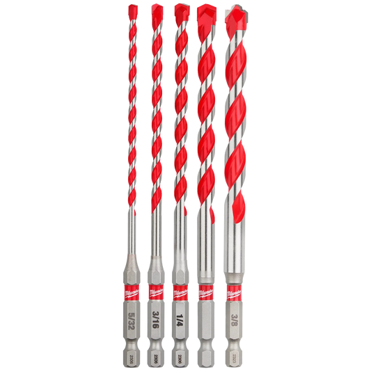 Milwaukee 5PC SHOCKWAVE Impact Duty Carbide Hammer Drill Bit Set
