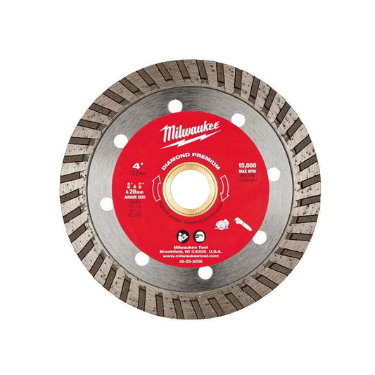 Milwaukee Circular Diamond Saw Blade, 4" Blade, 7/8in 20mm 5/8in