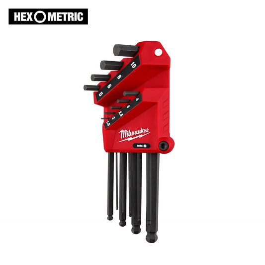 Milwaukee 9-Key Ball End L-Key SET - Metric